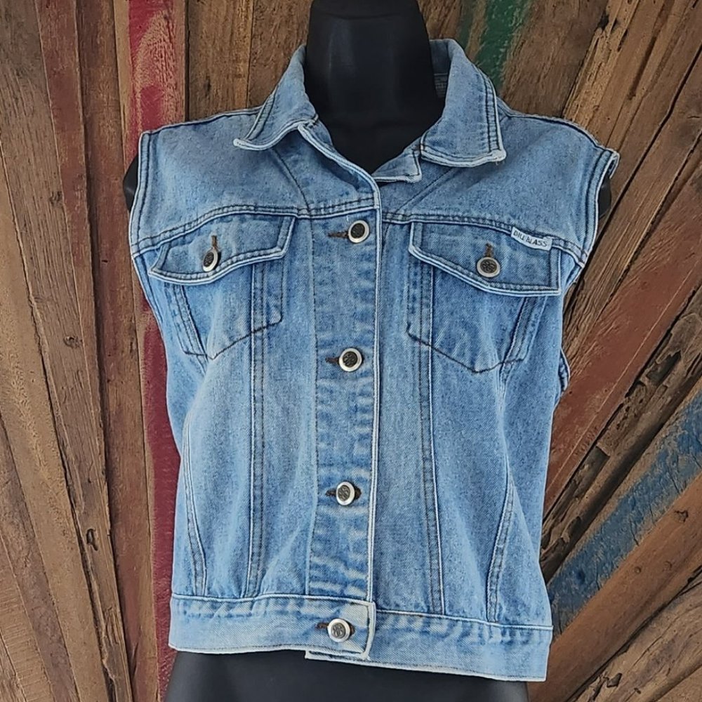 Vintage Bill Blass denim vest - Picture 2 of 10